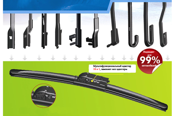 Щетки со бескаркасные Х7 SOFT WIPER BLADE 15 375 mm с супер адаптером