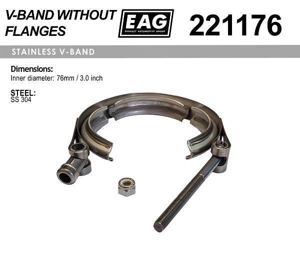 221176 EAG Хомут метал. D 76мм3.0 V-Band SS304