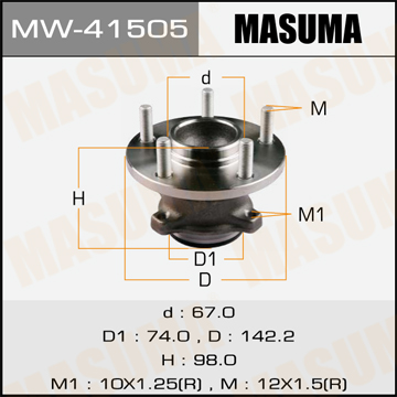 MW41505 MASUMA Ступичный узел MASUMA rear DA 3, AXELA BK5P 08-