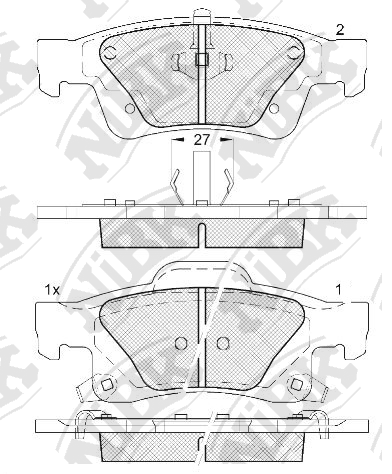 PN0834 NIBK Тормозные колодки дисковые JEEP GRAND CHEROKEE 11- задние