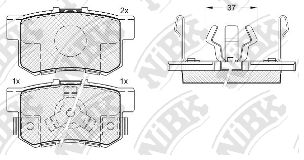 PN8807 NIBK Колодки тормозные HONDA ACCORD 2.0-2.4 АКПП 08-/CR-V II 02-06/FR-V 05- задние