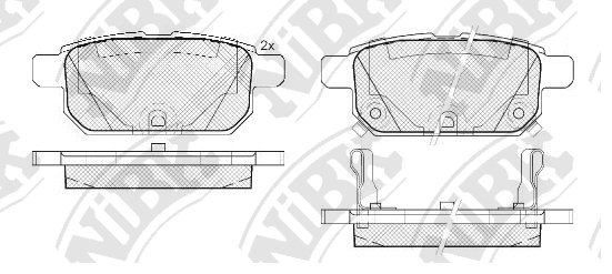 PN9808 NIBK Колодки тормозные дисковые