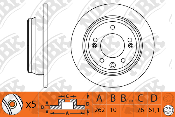 RN1307 NIBK Диск тормозной nibk rn1307