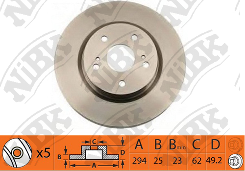 RN1371 NIBK Диск тормозной SUZUKI GRAND VITARA 05- перед.