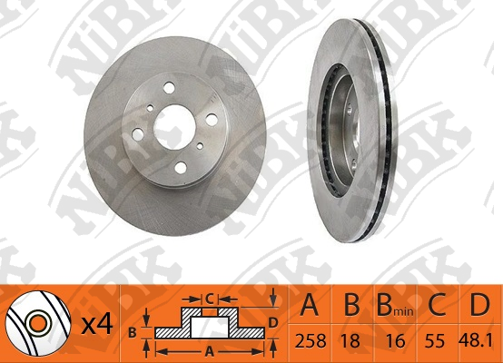 RN1483 NIBK Диск тормозной TOYOTA LEVIN 95-