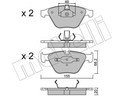 2205580 METELLI колодки тормозные дисковые, комплект