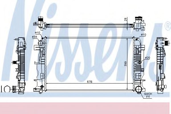 67156A NISSENS Радиатор SPRINTER 2.2D-3.5D МКПП 6- (MS242)