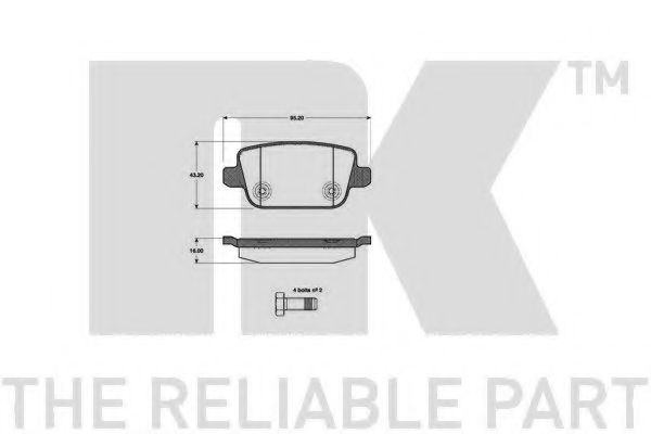 222567 NK Колодки тормозные FORD MONDEO 4/KUGA 07- задн.