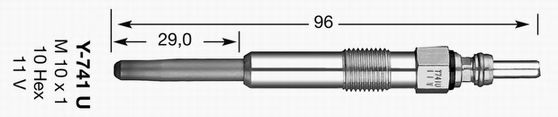 6943 NGK Свеча накаливания D-POWER DP20 Y-741U (в уп. 10 шт)