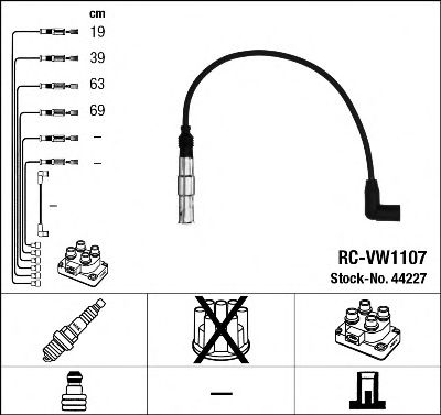 44227 NGK провода вв vw boragolftouran rc-vw1107