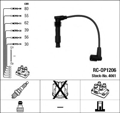4061 NGK Провода вв OPEL OMEGA B V6 RC-OP126