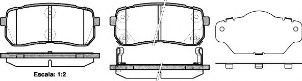 128802 REMSA Колодки тормозные HYUNDAIix55 3, V6 CRDi 289