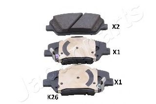 PAK26AF JAPANPARTS Колодки тормозные дисковые передн KIA Sorento 2.CRDi2.CRDi 4WD 11.1>
