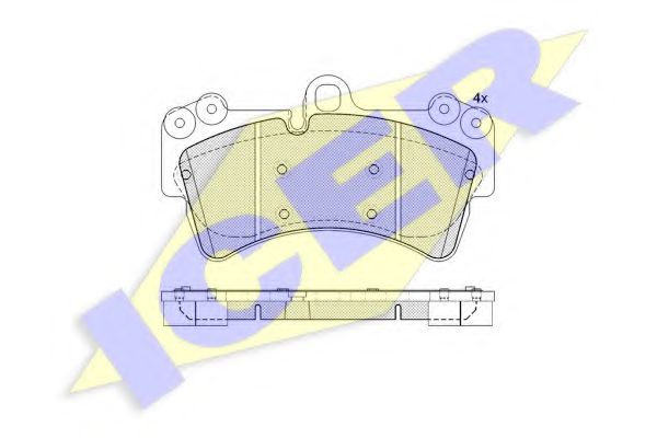 181595 ICER КОЛОДКИ ТОРМ. ПЕР. AUDI Q7VW TOUAREG (7LA, 7L6, 7L7)CAYENNE (955)