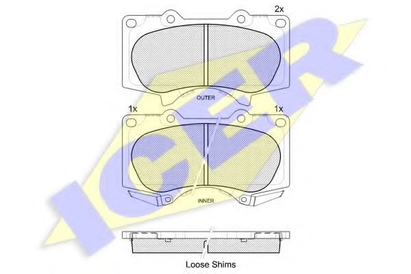 181665 ICER тормозные колодки