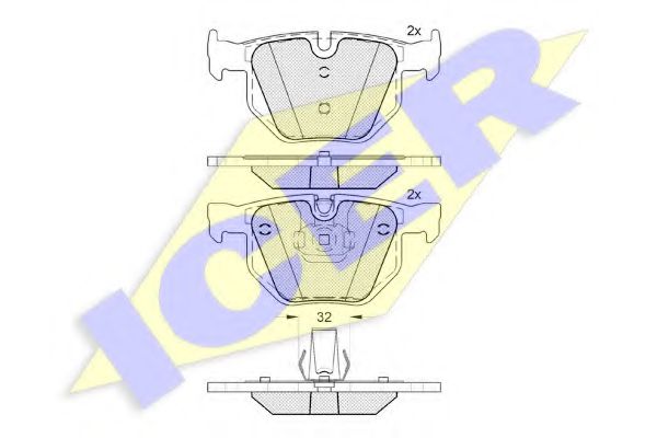 181685202 ICER КОЛОДКИ ТОРМ BMW X5 E70 3.0 0207X6 0508 (34 21 6 776 937 ) ЗАД
