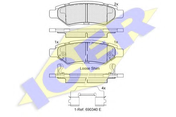 182142 ICER Колодки торм.зад. SRX II
