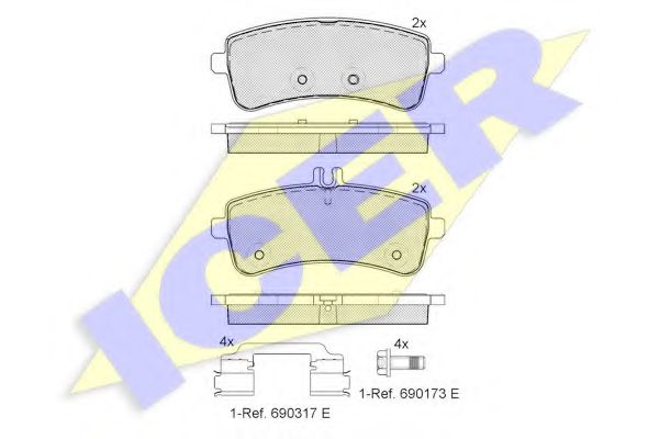 182145 ICER колодки торм.зад. MB S500/S63 W222/C217/SL63 13-