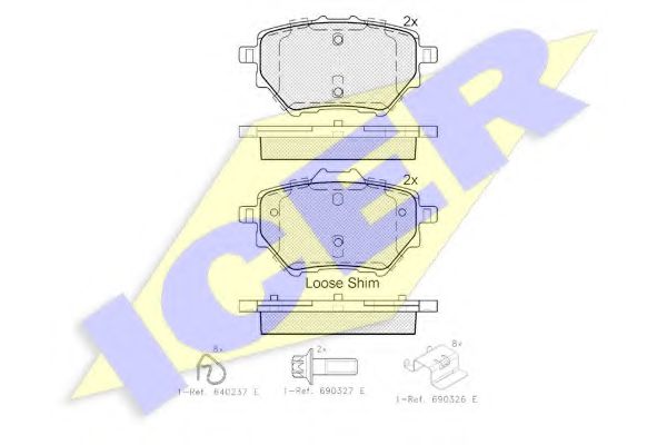 182162 ICER колодки торм. Peugeot 308 II 13-