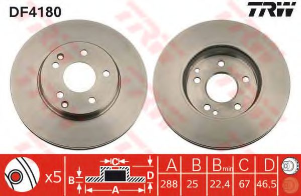 DF4180 LUCAS TRW/ZF RUSSIA    MB W202W203W210 all 96 D286mm TRW DF4180