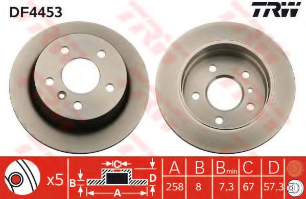 DF4453 LUCAS TRW/ZF RUSSIA    MB W169W245 all 04 D258mm TRW DF4453