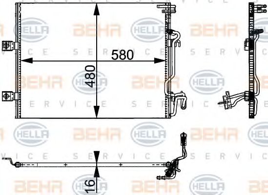 8FC351301611 BEHR-HELLA Радиатор кондиционера