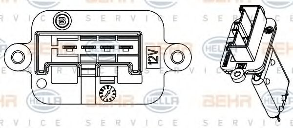 9ML351332221 BEHR-HELLA Резистор вентилятора отопителя