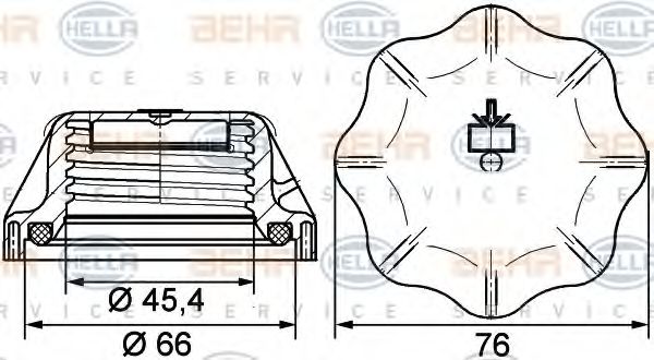8MY376742311 BEHR-HELLA Крышка резервуар охлаждающей жидкости - автомобиль коммерч. назначения