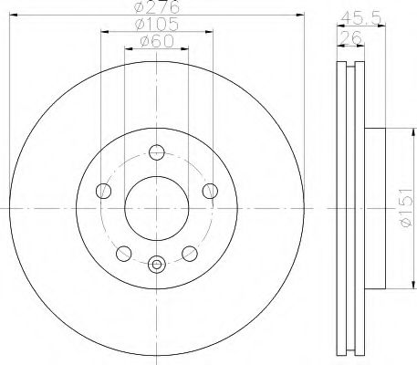 8DD355116351 BEHR-HELLA диск тормозной