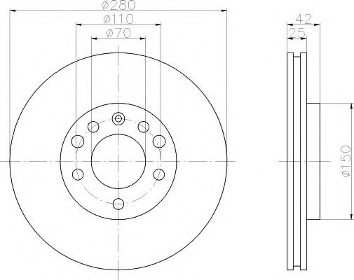 8DD355106071 BEHR-HELLA Диск тормозной opel zafira (a05)