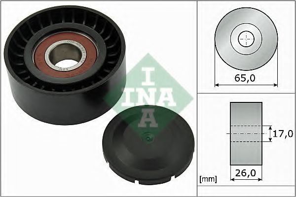 532055710 INA Ролик обводной ремня поликлинового гладкий INA