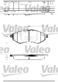 598644 VALEO Комплект тормозных колодок, дисковый тормоз