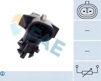 33501 FAE датчик температуры воздуха opel astracorsaomegavectrazafira 1,0…3,0l & diesel 91 (see oe)