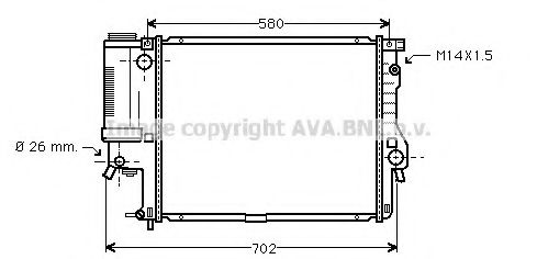 BWA2186 AVA COOLING SYSTEMS KBW186 Радиатор охлаждения BMW E39 96- 520,523,528 мех/авт с конд.