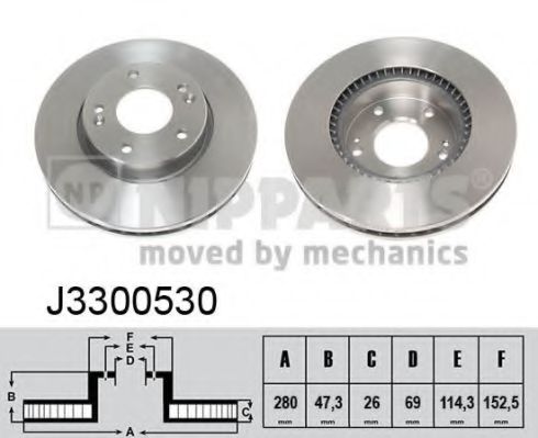 J3300530 NIPPARTS Диск тормозной передний