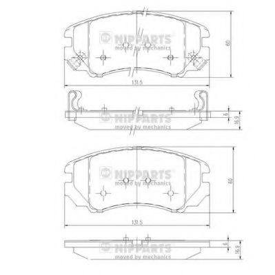 J3600541 NIPPARTS Колодки тормозные HYUNDAI TUCSONKIA SPORTAGE 4- передние