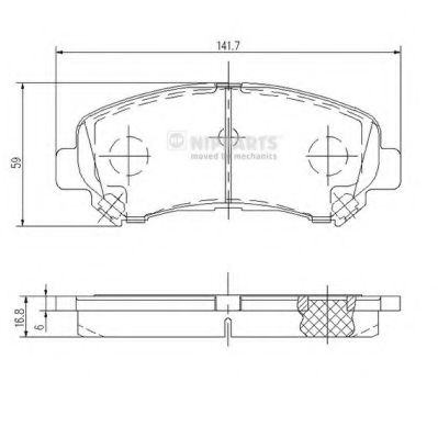J3601096 NIPPARTS Колодки тормозные NISSAN QASHQAI 1.62. 7-X-TRAIL 7- передние