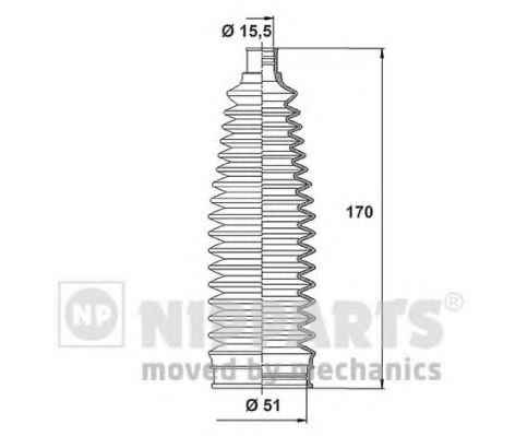 N2843024 NIPPARTS Пыльник рул рейки mazda 3 04-