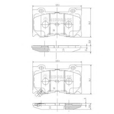 N3601107 NIPPARTS колодки тормозные infiniti fx353750 08-gs353725 06- передние