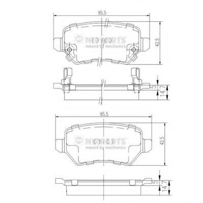N3610310 NIPPARTS комплект тормозных колодок, дисковый тормоз