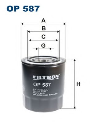 OP587 FILTRON Фильтр масляный MITSUBISHI PAJERO 90- 2.5 DIESEL