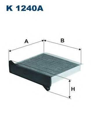 K1240A FILTRON Фильтр салона MITSUBISHI LANCER/OUTLANDER -07 угольный