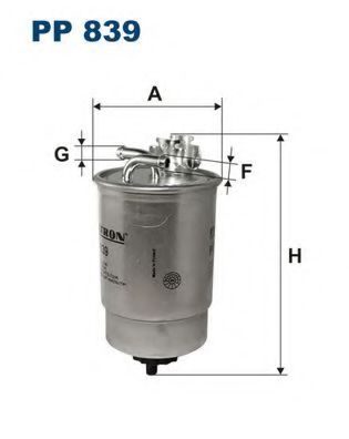 PP839 FILTRON Фильтр топливный VW GOLF 2/GOLF 3/JETTA 2/LT/PASSAT/TRANSPORTER -03 1.6-1.9 DIESEL