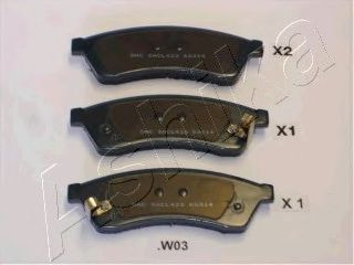 510WW03 ASHIKA КОЛОДКИ ТОРМОЗНЫЕ ЗАДНИЕ ДИСКОВЫЕ К-Т CHEVROLET EP