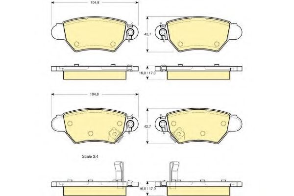 6113524 GIRLING колодки тормозные opel astra g 1.7d2.0dzafira van 1.82.0 03>05 задние