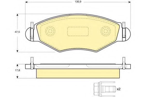 6115004 GIRLING Колодки тормозные PEUGEOT 2626SW 1>(-ABS) передние