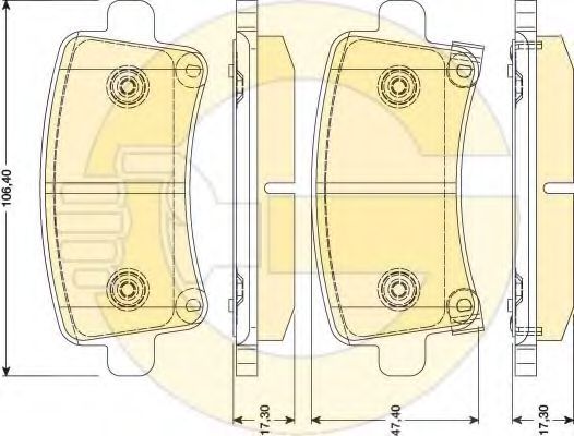 6117841 GIRLING Колодки тормозные OPEL INSIGNIA 8-SAAB 9-5 1- задние