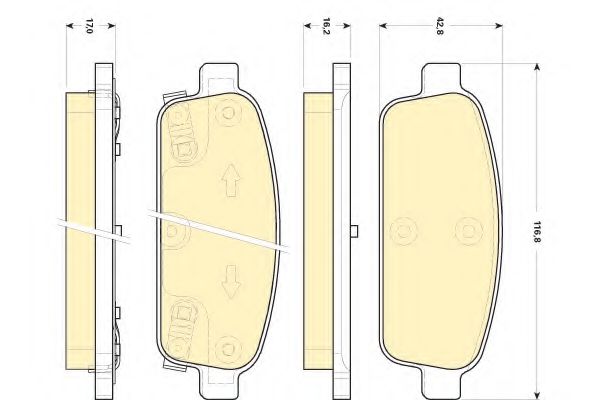 6118449 GIRLING Колодки тормозные CHEVROLET CRUZE 9-ORLANDO 11-OPEL ASTRA J 1- задние