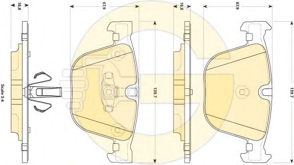 6118572 GIRLING Колодки тормозные BMW F7 GT 535-55 1-F1234 73-76 8- задние
