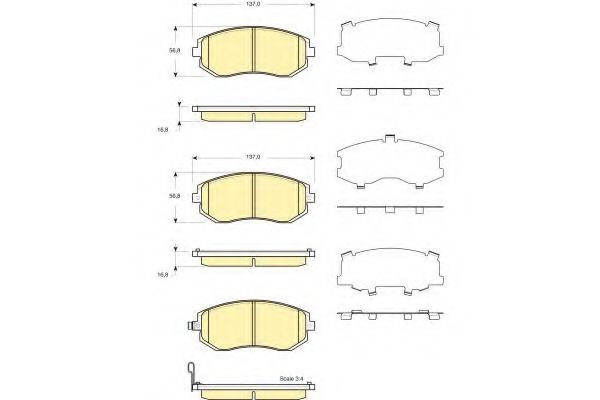 6133719 GIRLING Колодки тормозные SUBARU FORESTER 5>IMPREZA 1>8>LEGACY 2. 3> передние
